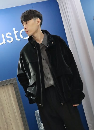 【 Giusto 】光澤感絨面麂皮薄款外套3