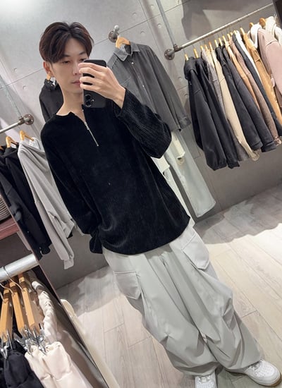 【 Giusto 】 紋理羅紋拉鍊亨利領上衣2