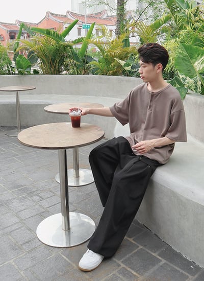 【 Giusto 】布料超舒服前開釦圓領上衣8