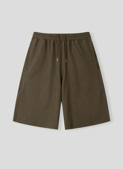 【 Giusto 】光澤抓褶牛仔寬短褲8