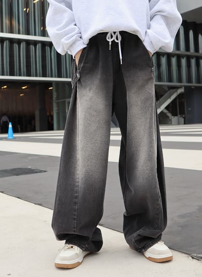 【 Giusto 】熱銷款刷色兩側釘釦彎刀褲8