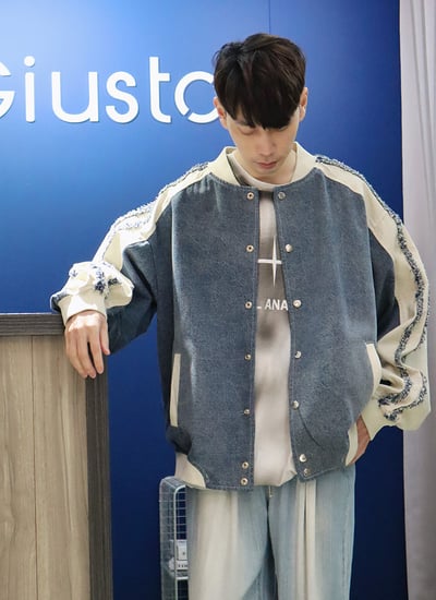 【 Giusto 】時尚度滿分手袖抽鬚牛仔外套2