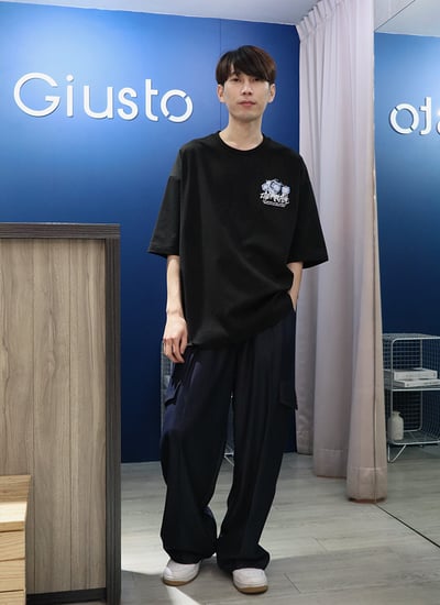 【 Giusto 】涼爽冰塊熊熊印圖高磅數棉短T4