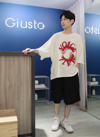 【 Giusto 】voice潑漆環繞英字針織短袖上衣5