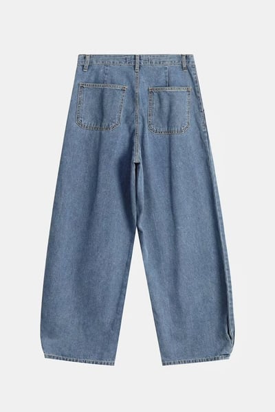 【 Giusto 】褲管內摺牛仔寬褲10