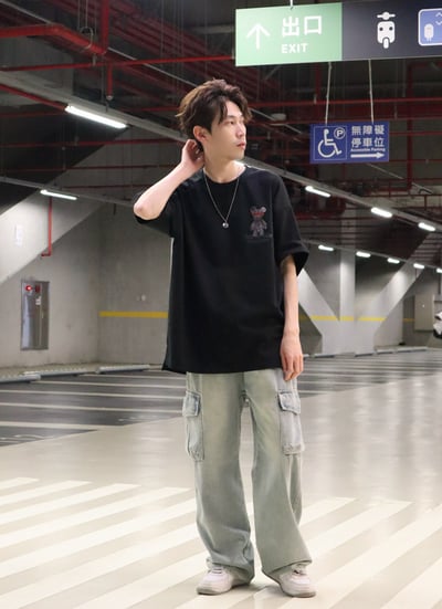 【 Giusto 】質感不易皺布料熊熊短袖上衣2