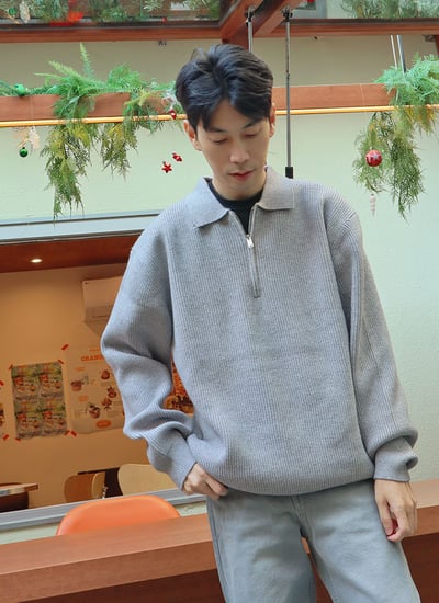 【 Giusto 】前拉鍊密針織長袖上衣5