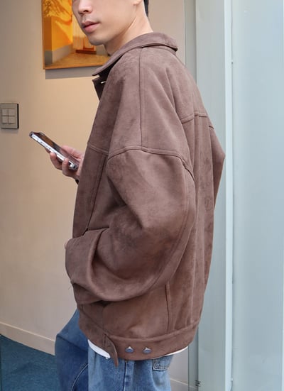 【 Giusto 】麂皮素面短板長袖外套 韓系穿搭2