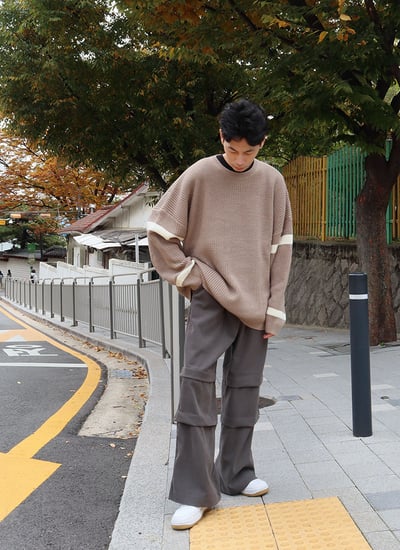 【 Giusto 】配色條紋袖針織上衣2