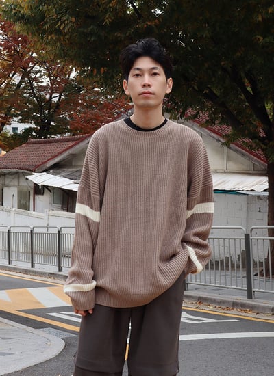 【 Giusto 】配色條紋袖針織上衣4