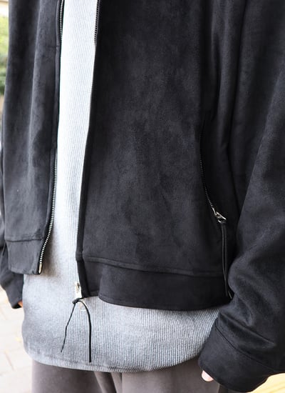 【 Giusto 】挺版麂皮造型抽繩拉鍊外套4