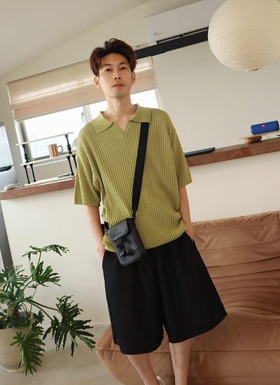 【 Giusto 】光澤抓褶牛仔寬短褲4