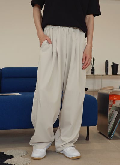 【 Giusto 】膝蓋車線鬆緊褲頭寬褲4