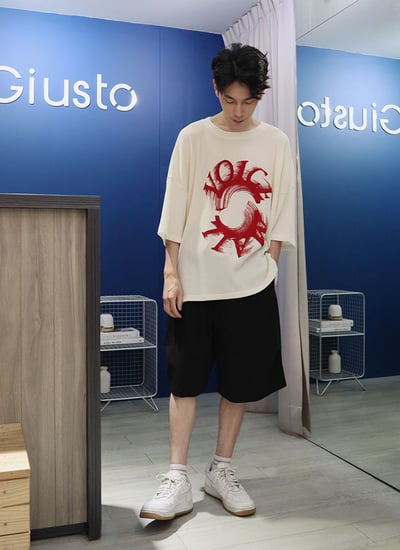 【 Giusto 】voice潑漆環繞英字針織短袖上衣8