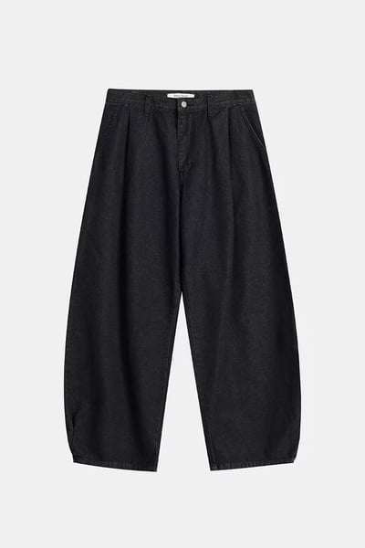 【 Giusto 】褲管內摺牛仔寬褲9