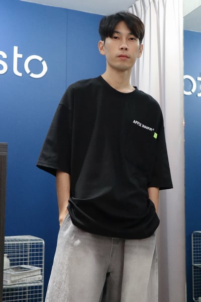 【 Giusto 】口袋螢光配色後印字寬鬆TEE3
