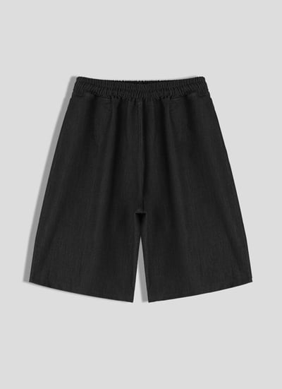 【 Giusto 】光澤抓褶牛仔寬短褲9