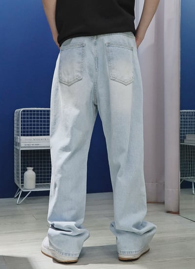 【 Giusto 】推薦款自然刷白淺藍寬褲8