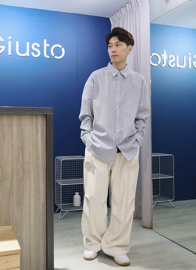 【 Giusto 】直條紋長袖襯衫2