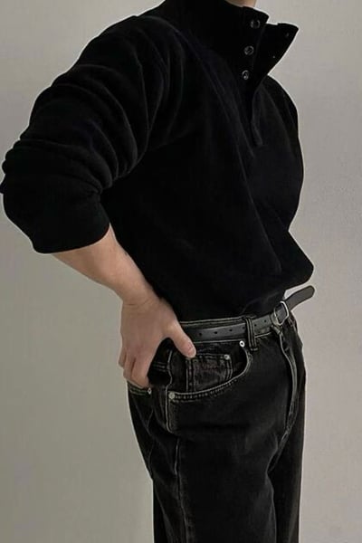 【 Giusto 】立領排釦內絨面針織上衣2