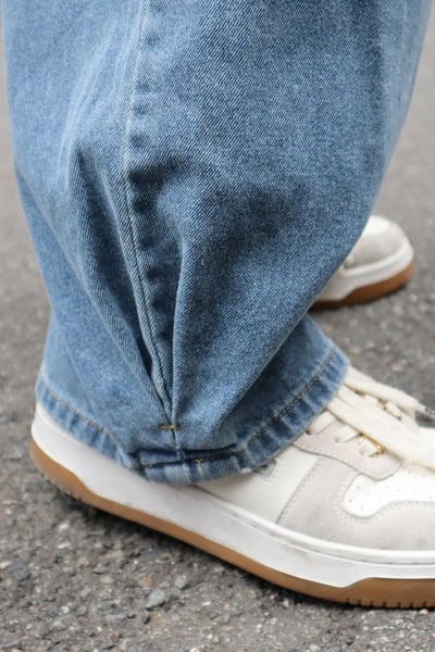 【 Giusto 】褲管內摺牛仔寬褲2