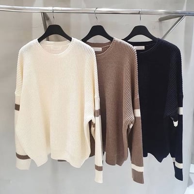 【 Giusto 】配色條紋袖針織上衣5