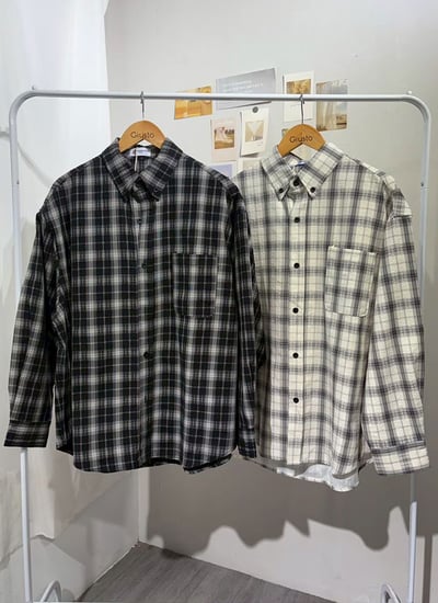 【 Giusto 】厚磅內裡滑面不易皺格紋襯衫2