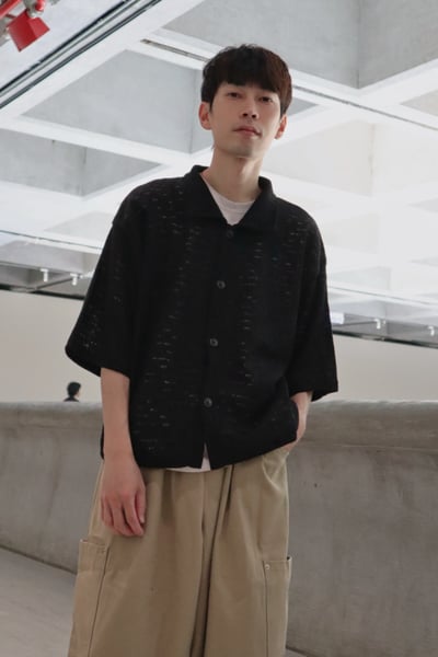 【 Giusto 】幾何紋路短袖針織襯衫2