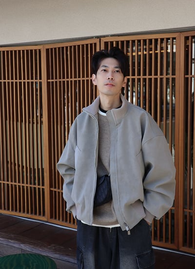 【 Giusto 】霧面麂皮後手肘抓皺厚外套7