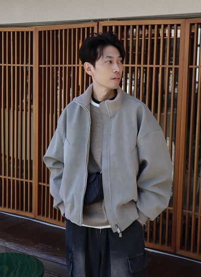 【 Giusto 】霧面麂皮後手肘抓皺厚外套5