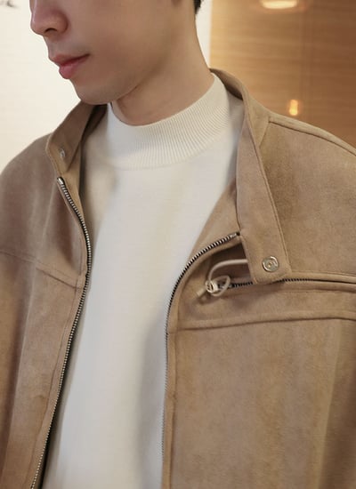 【 Giusto 】麂皮雙拉鏈質感軟料外套5