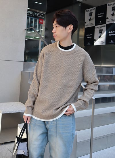 【 Giusto 】配色領口百搭款針織上衣1