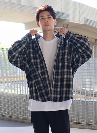 【 Giusto 】厚磅內裡滑面不易皺格紋襯衫1