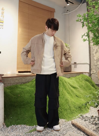 【 Giusto 】麂皮雙拉鏈質感軟料外套3