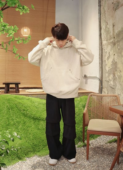 【 Giusto 】車線丁釦造型厚磅棉連帽上衣7