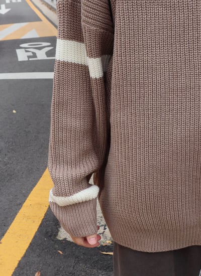 【 Giusto 】配色條紋袖針織上衣3