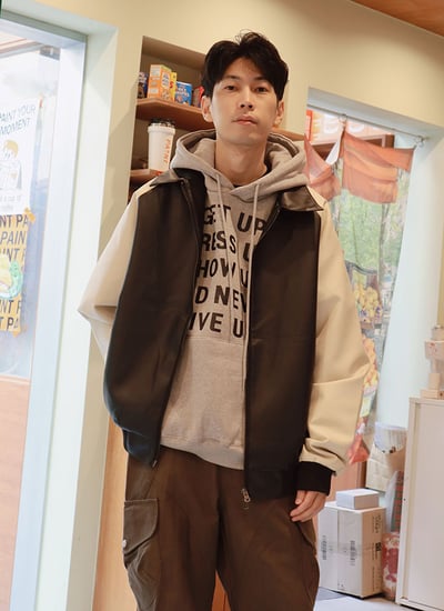 【 Giusto 】配色拼接質感皮衣外套3