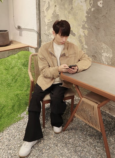 【 Giusto 】麂皮雙拉鏈質感軟料外套7