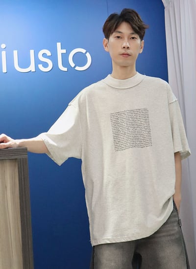 【 Giusto 】反車線厚磅數英字短T1