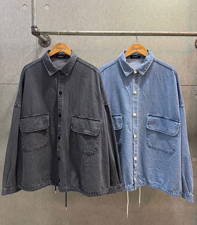 【 Giusto 】大寬版落肩牛仔襯衫外套8