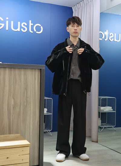 【 Giusto 】光澤感絨面麂皮薄款外套2