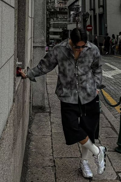 【【 優惠只到05/16 】潑漆敢刷色格紋襯衫4