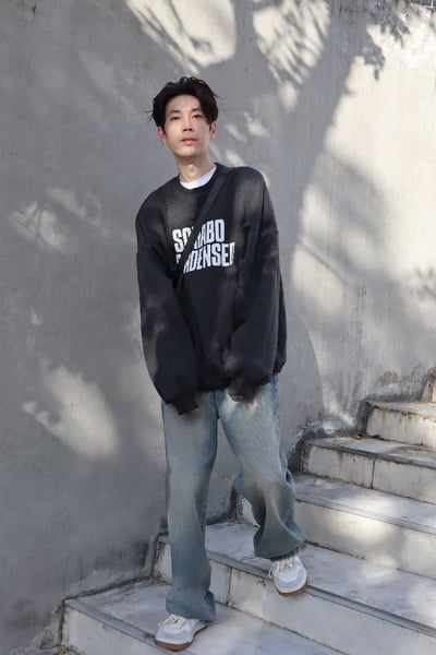 【 Giusto 】復古藍刷色百搭款牛仔寬褲6