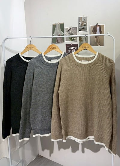 【 Giusto 】配色領口百搭款針織上衣3