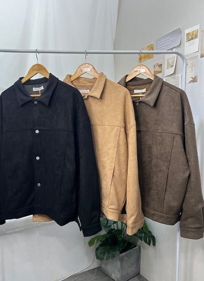 【 Giusto 】麂皮素面短板長袖外套 韓系穿搭5