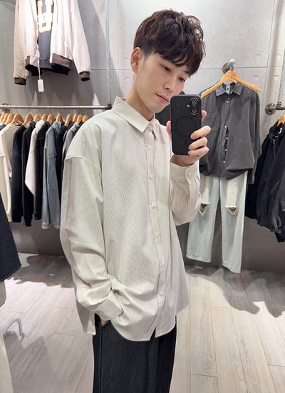 【 Giusto 】直條紋長袖襯衫4
