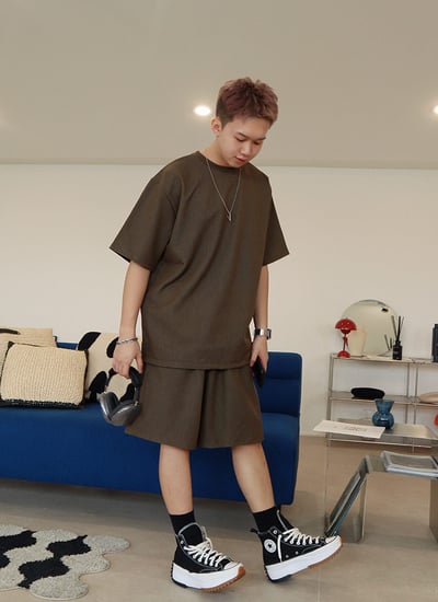 【 Giusto 】光澤抓褶透氣牛仔短袖上衣2