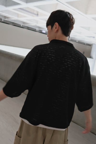 【 Giusto 】幾何紋路短袖針織襯衫5