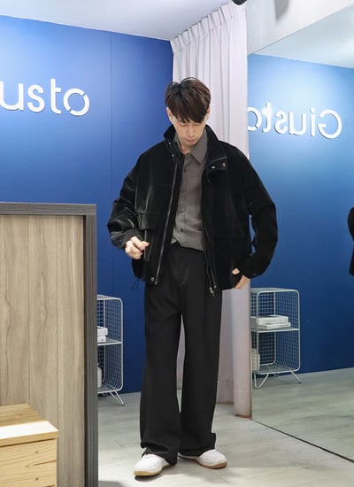 【 Giusto 】光澤感絨面麂皮薄款外套5