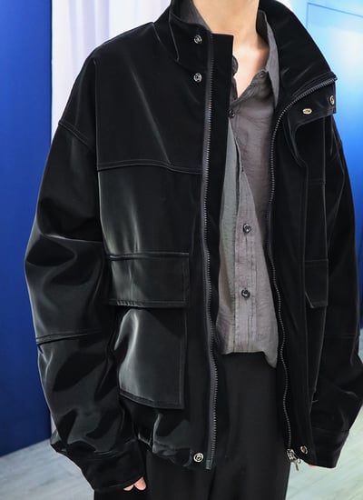 【 Giusto 】光澤感絨面麂皮薄款外套4